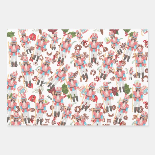 Nutcracker Photo Face Funny Kerstmis Inpakpapier Vel (Voorkant)