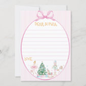 Nutcracker Pink Bow Birthday Time Capsule Card Bedankkaart (Voorkant)