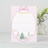 Nutcracker Pink Bow Birthday Time Capsule Card Bedankkaart (Staand voorkant)