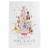 Nutcracker Pink-kerstboomfeestdag Medium Cadeauzakje (Achterkant)