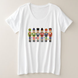 Nutcracker Plus Grootte Kerstmis t-shirt