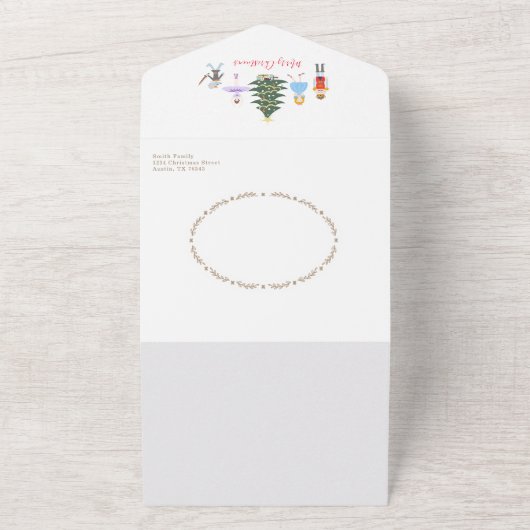 Nutcracker Prince Holiday Photo Triple Cartes (Dehors)