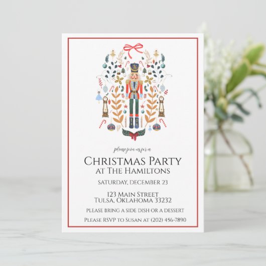 Nutcracker Red Christmas Party Invitation (Debout devant)