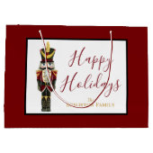 Nutcracker Red Happy Holidays Classic Christmas  Groot Cadeauzakje (Achterkant)