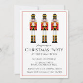 Nutcracker Red Stripe Christmas Party Invitation (Devant)