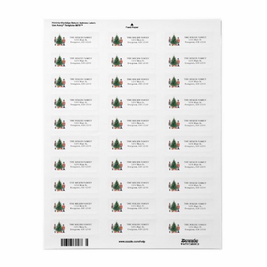 Nutcracker Return-adres Etiket (Full Sheet)