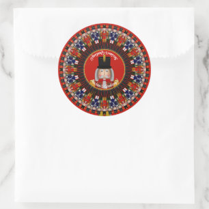 Nutcracker Ring-Photo-Stickers Klassieke Round Sti Ronde Sticker