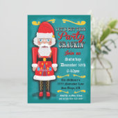 Nutcracker SantaHoliday-kerstfeest Uitnodiging (Staand voorkant)