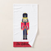 Nutcracker Soldier  Personaliseer kerstmis Ba Bad Handdoek (Handdoek)