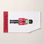 Nutcracker Soldier  Personaliseer kerstmis Ba Bad Handdoek (Handdoek)