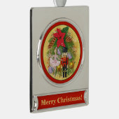 Nutcracker Soldier Sugar Plum Fairy Kerstmis Verzilverd Banner Ornament (Rechts)