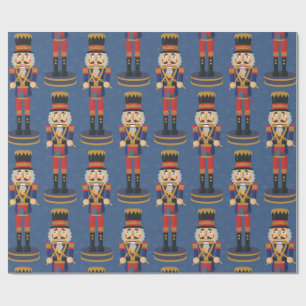 Nutcracker Speelgoed Soldier Drummer Blue Pattern Cadeaupapier