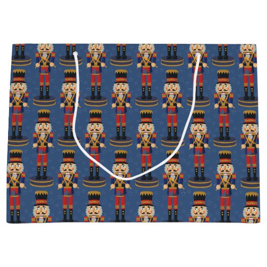 Nutcracker Speelgoed Soldier Drummer Blue Pattern Groot Cadeauzakje (Voorkant)