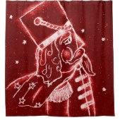Nutcracker Speelgoed Soldier in Bright Red Douchegordijn (Voorkant)