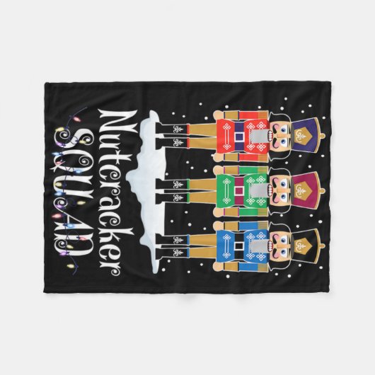 Nutcracker Squad Ballet Dance Christmas Xmas Light Fleece Deken (Voorkant (Horizontaal))