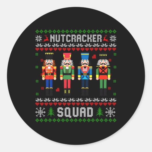 Nutcracker Squad Ballet Dance Kerstmis Matking F Ronde Sticker (Voorkant)