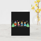 Nutcracker Squad Ballet Dance Merry Christmas Wome Kaart (Gele Bloem)