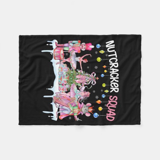 Nutcracker Squad Christmas Nk Ballet Sugar Plum Fa Fleece Deken (Voorkant (Horizontaal))
