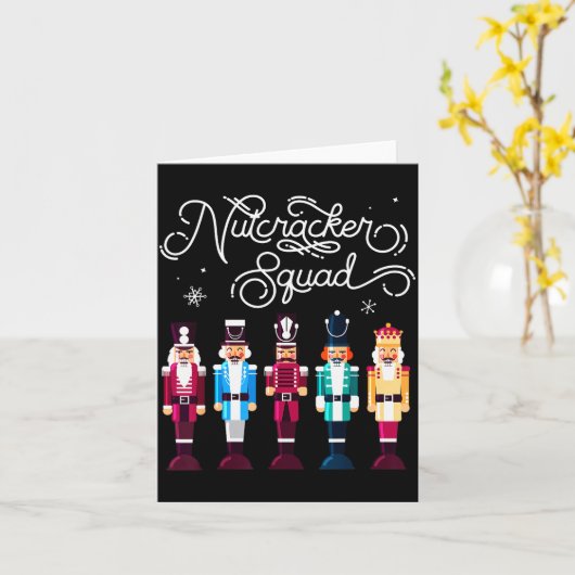 Nutcracker Squad Holiday Christmas Boy Girls Women Kaart (Gele Bloem)