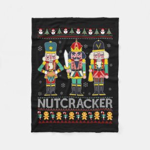 Nutcracker Squad Shirt Funny Ugly KerstSweate Fleece Deken