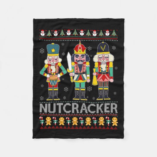 Nutcracker Squad Shirt Funny Ugly KerstSweate Fleece Deken (Voorkant)