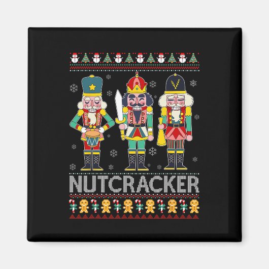 Nutcracker Squad Shirt Funny Ugly KerstSweate Magneet (Voorkant)