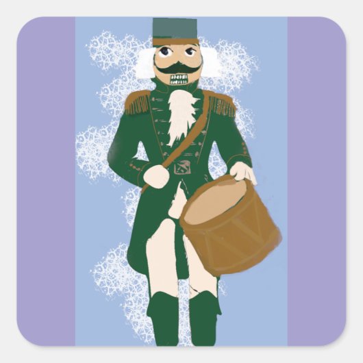 Nutcracker Square Sticker Frosted Blue (Voorkant)