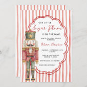 Nutcracker Stripes Winter Ballet Baby Shower Kaart (Voorkant / Achterkant)