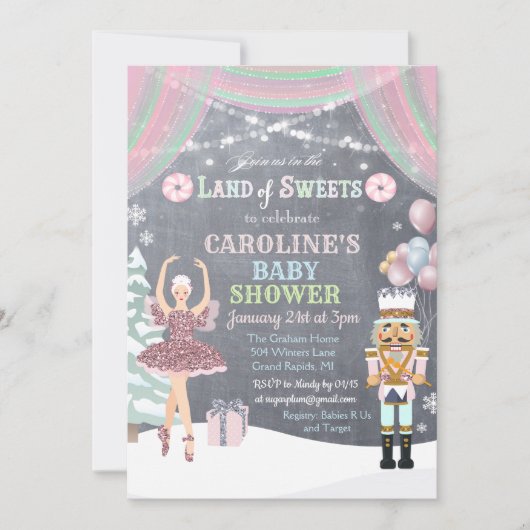 Nutcracker Sugar Plum Baby shower Invitation (Devant)