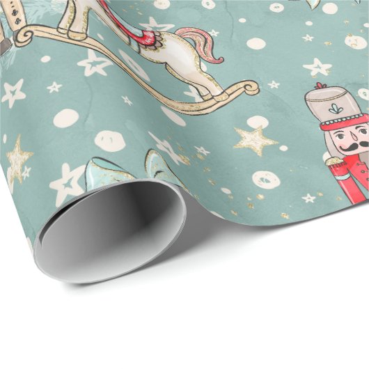 Nutcracker Suite Soldier Blue Wrapping Paper Cadeaupapier (Rol Hoek)