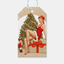 Nutcracker Sweet Retro Pinup Christmas Gift Tags Cadeaulabel