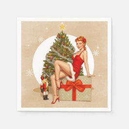Nutcracker Sweet Retro Pinup Christmas Napkins Servet