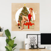 Nutcracker Sweet Retro Pinup Christmas Poster (Thuiskantoor)