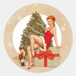 Nutcracker Sweet Retro Pinup Christmas Sticker