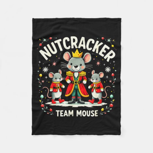 Nutcracker Team Mouse Christmas Ballet Gift Merry Fleece Deken (Voorkant)