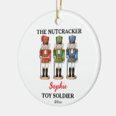 Nutcracker Toy Soldier Custom Name Christmas Keramisch Ornament (Links)