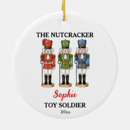 Nutcracker Toy Soldier Custom Name Christmas Keramisch Ornament