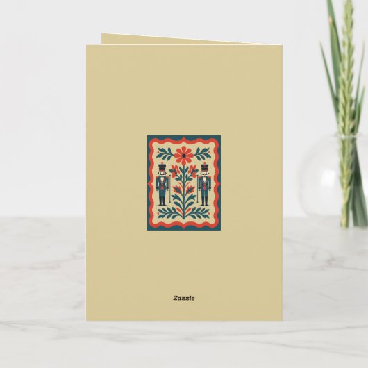 Nutcracker Toy Soldier Nordic Christmas Minimal St Kaart (Achterkant)