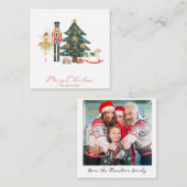 Nutcracker Waterverf Merry-kerstfoto Notitiekaartje (Voorkant / Achterkant)