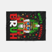 Nutcracker What's Crackin Bruh Funny Christmas Men Fleece Deken (Voorkant (Horizontaal))