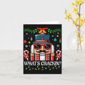 Nutcracker What's Crackin Funny Christmas Men Wome Kaart (Gele Bloem)
