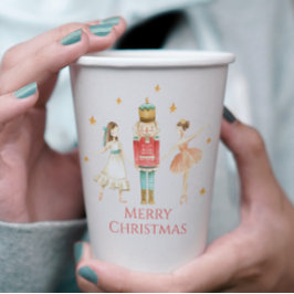 Nutcracker Winter Ballet Kerstmis Papieren Bekers