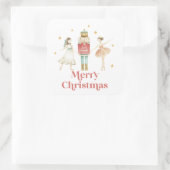 Nutcracker Winter Ballet Kerstmis Vierkante Sticker (Tas)