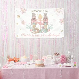 Nutcracker Winter Onederland 1e Verjaardag Achterg Spandoek