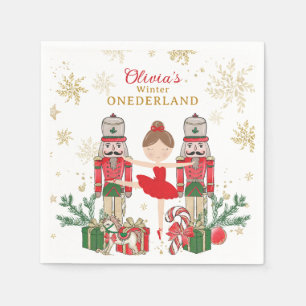 Nutcracker Winter Onederland 1e verjaardag Rood Servet