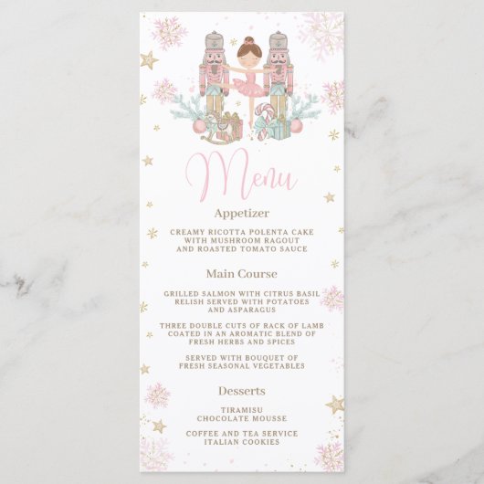 Nutcracker Winter Onederland 1st Birthday Menu (Voorkant)
