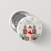 Nutcracker Winter Onederland 1st Birthday Red Ronde Button 3,2 Cm (Voorkant /achterkant)