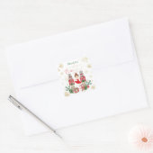Nutcracker Winter Onederland 1st Birthday Red Vierkante Sticker (Envelop)