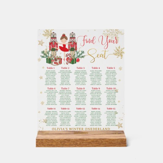 Nutcracker Winter Onederland 1st Birthday Seating (Recto)