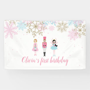 Nutcracker Winter Sneeuwvlok Verjaardag Spandoek